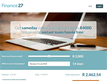 Tablet Screenshot of finance27.co.za